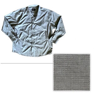 Kenneth cole mens awareness grey multicolor button down long sleeve non iron XL